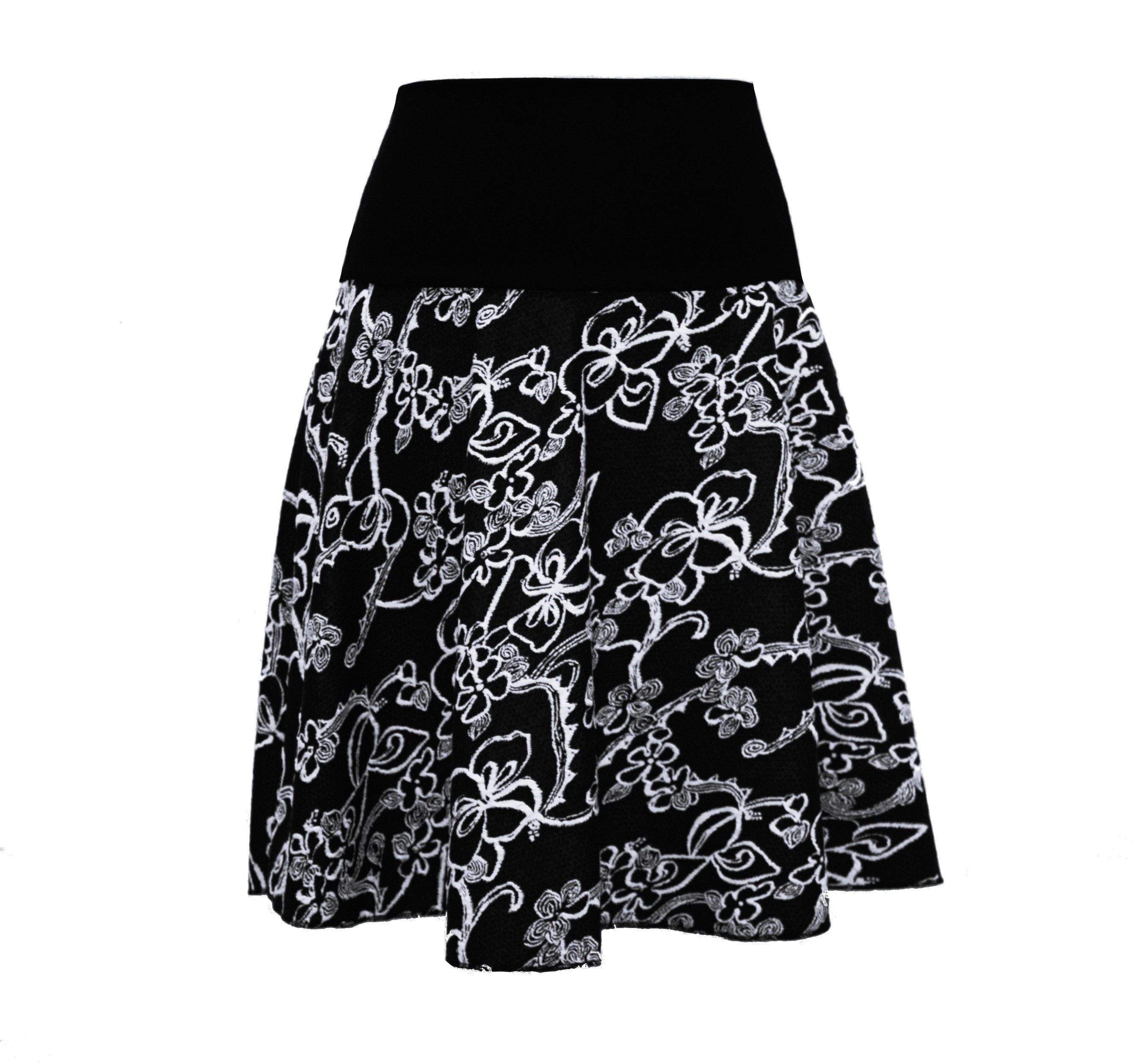 dunkle design A-Linien-Rock Schwarz Weiß Grau günstig online kaufen