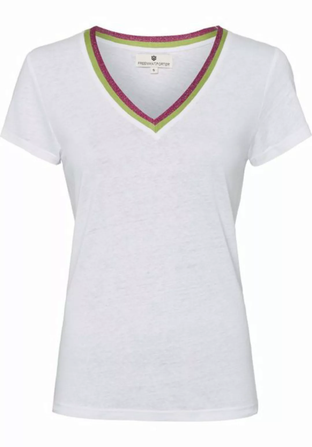 Freeman T. Porter T-Shirt (1-tlg) mit Streifenbündchen im Retro-Look günstig online kaufen