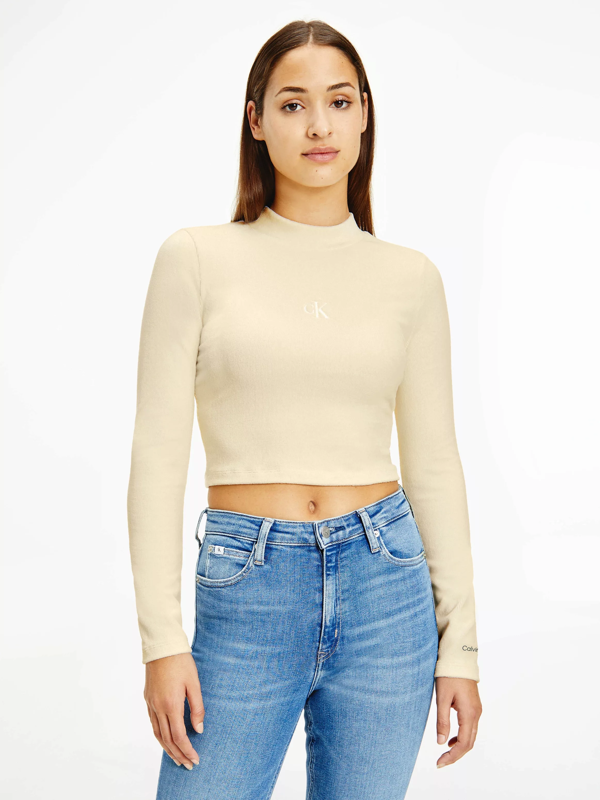 Calvin Klein Jeans Langarmshirt "VELVET RIB LONG SLEEVE TOP" günstig online kaufen