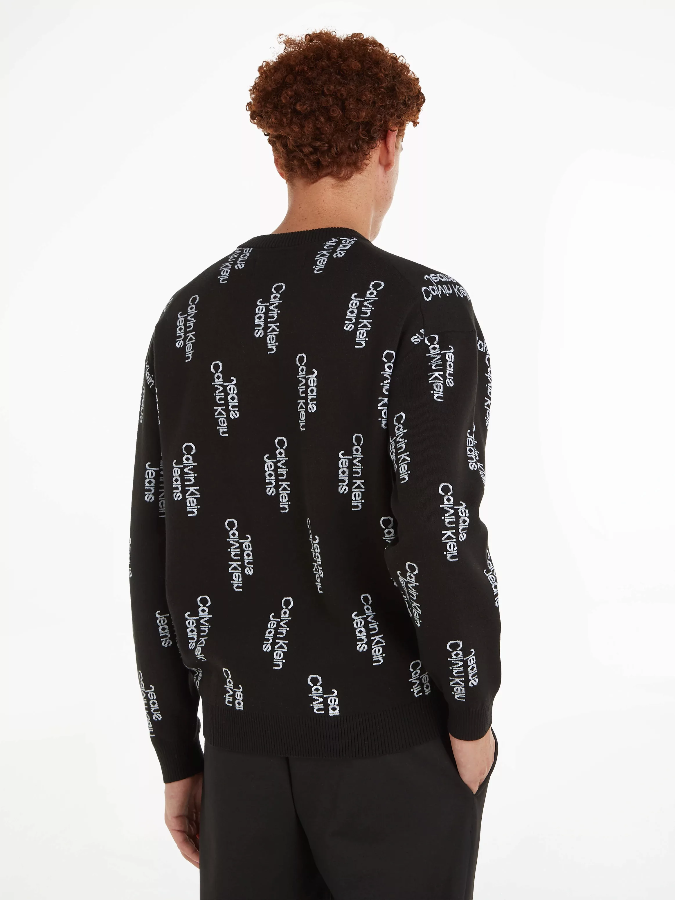 Calvin Klein Jeans Rundhalspullover "STACKED LOGO AOP SWEATER" günstig online kaufen
