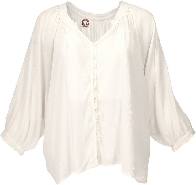 Guru-Shop Longbluse Luftige Boho Bluse, Oversize Hemdbluse,.. günstig online kaufen