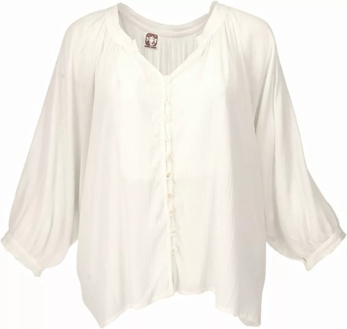 Guru-Shop Longbluse Luftige Boho Bluse, Oversize Hemdbluse,.. günstig online kaufen