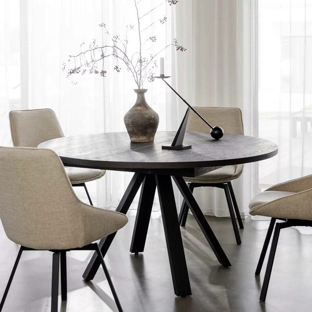 Moderner Esszimmer Tisch in Eiche Dunkelbraun Vierfußgestell günstig online kaufen
