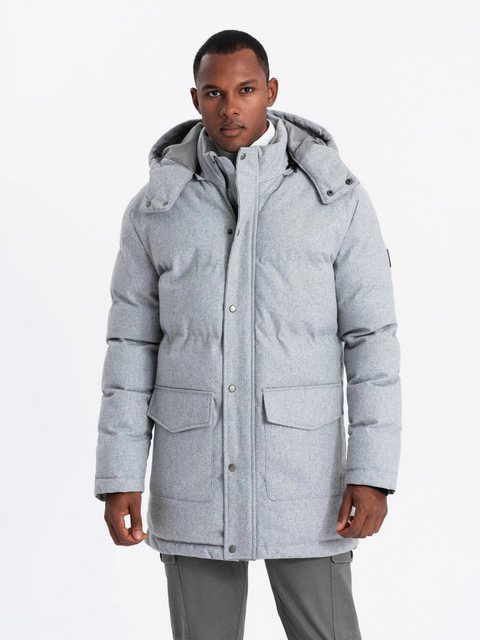 OMBRE Winterjacke Warme lange Herren Parka Jacke mit Wolle günstig online kaufen