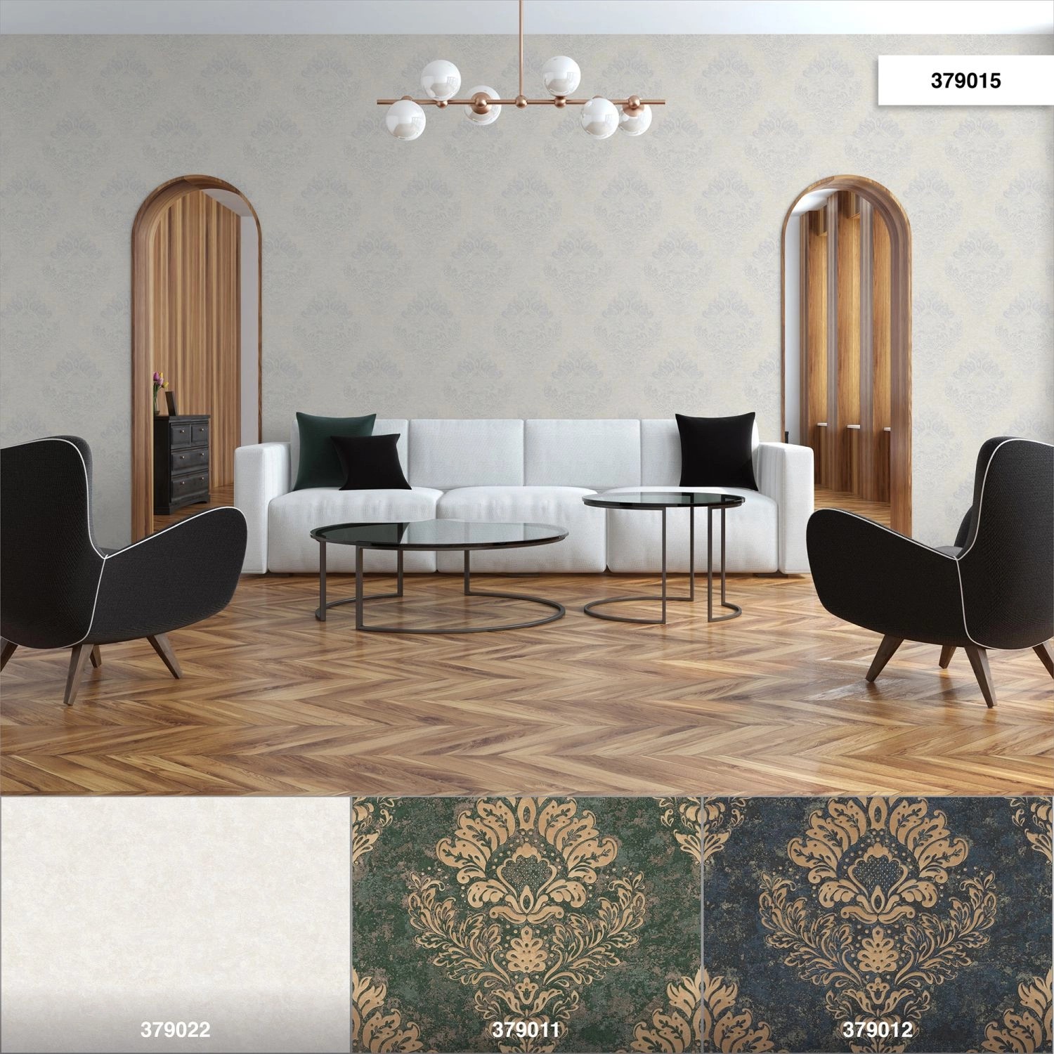 Livingwalls Tapete Barockmuster Weiß Silber und Grau 53 cm x 10,05 m AS-379 günstig online kaufen
