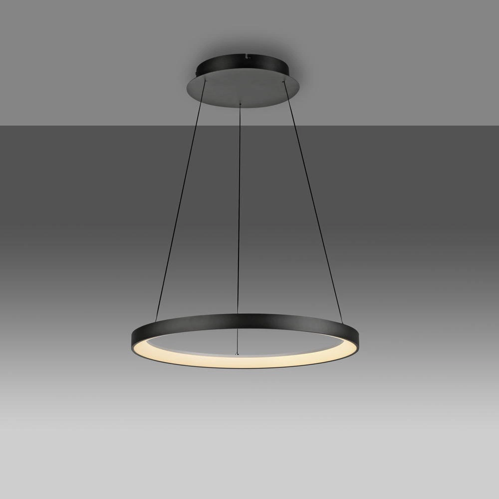 LED Pendelleuchte Hoop in Schwarz 42W 2000lm günstig online kaufen