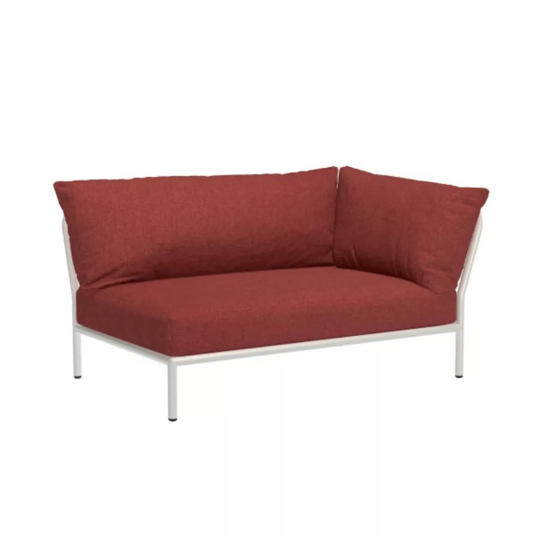 LEVEL2 Outdoor Sofa Lounge-Modul 2 Scharlachrot Weiß Rechts günstig online kaufen