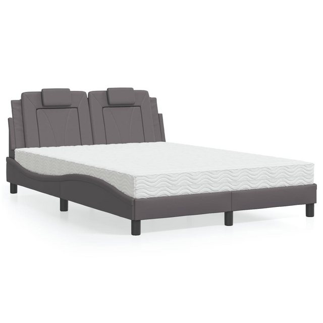 vidaXL Bett mit Matratze Grau 140x190 cm Kunstleder Modell 32011201 günstig online kaufen