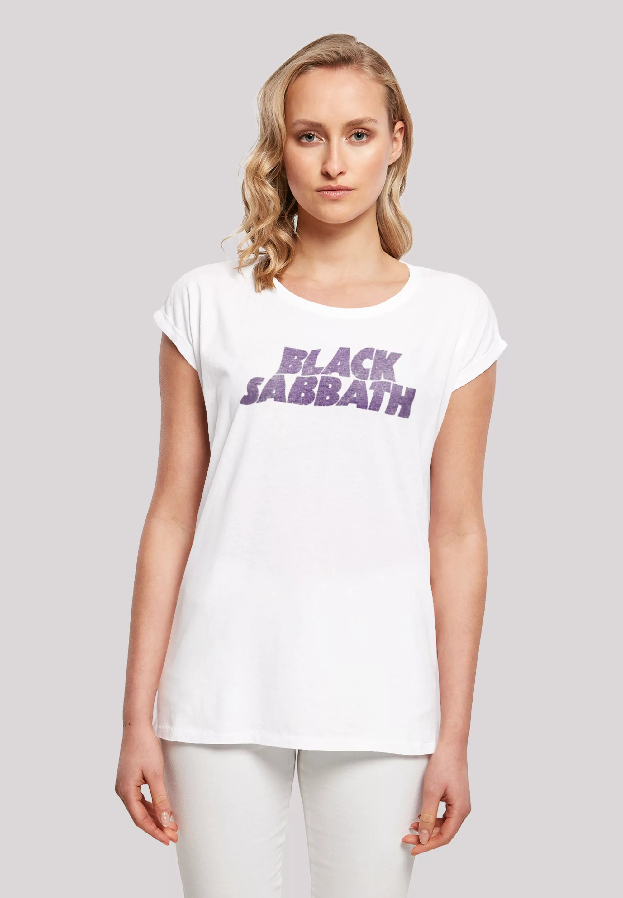 F4NT4STIC T-Shirt "Black Sabbath Heavy Metal Band Wavy Logo Distressed Blac günstig online kaufen