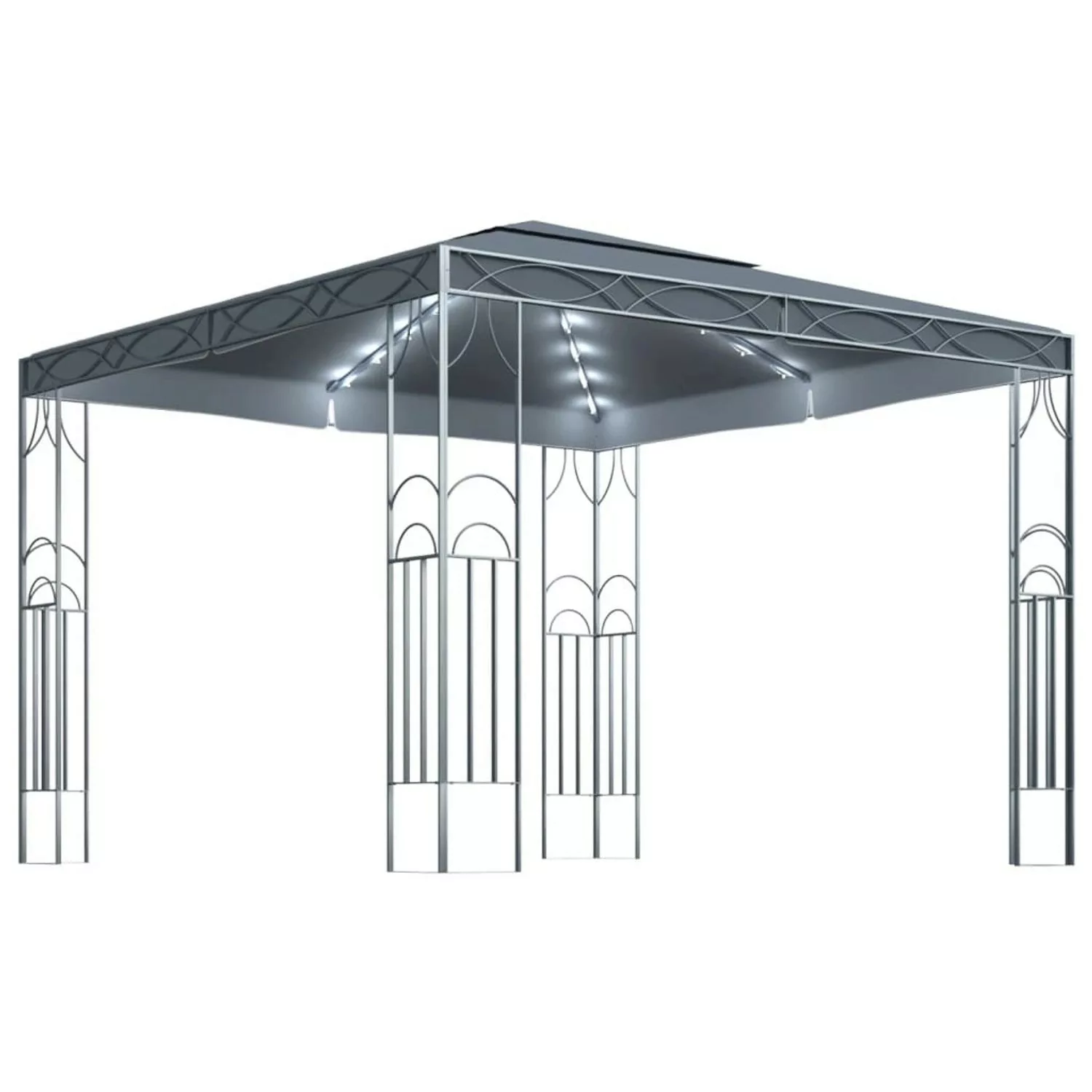 Pavillon Mit Lichterketten 300x300 Cm Anthrazit günstig online kaufen