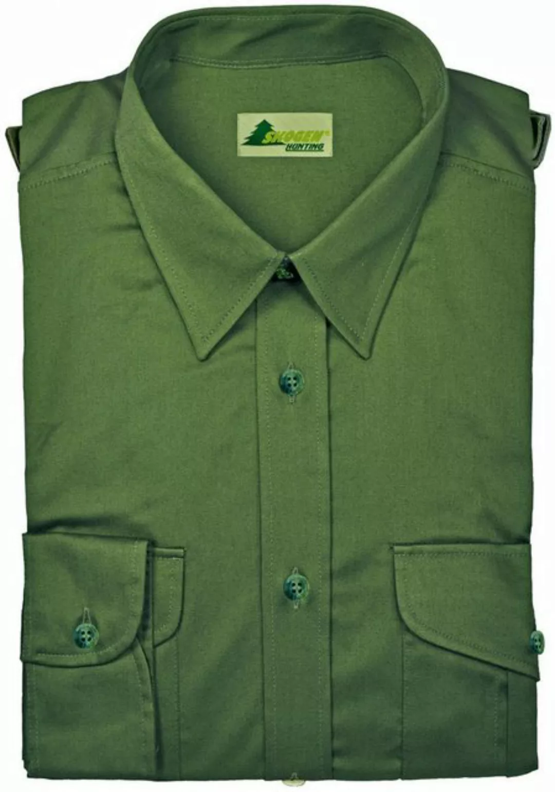 Skogen Outdoorhemd Jagdhemd mit Schulterklappen (extralang) Jägerhemd oliv/ günstig online kaufen