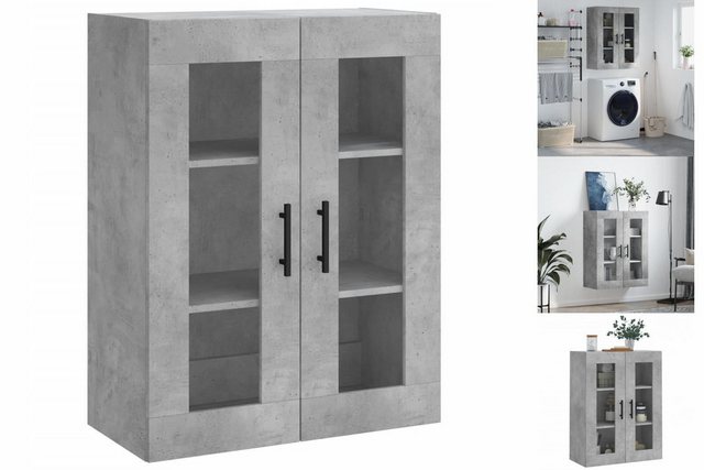 vidaXL Hängeschrank Wandschrank Betongrau 69,5x34x90 cm Glas Vitrine Hänges günstig online kaufen