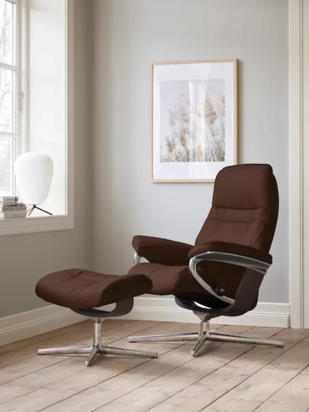 Stressless Fußhocker "Sunrise", mit Cross Base, Größe S, M & L, Holzakzent günstig online kaufen