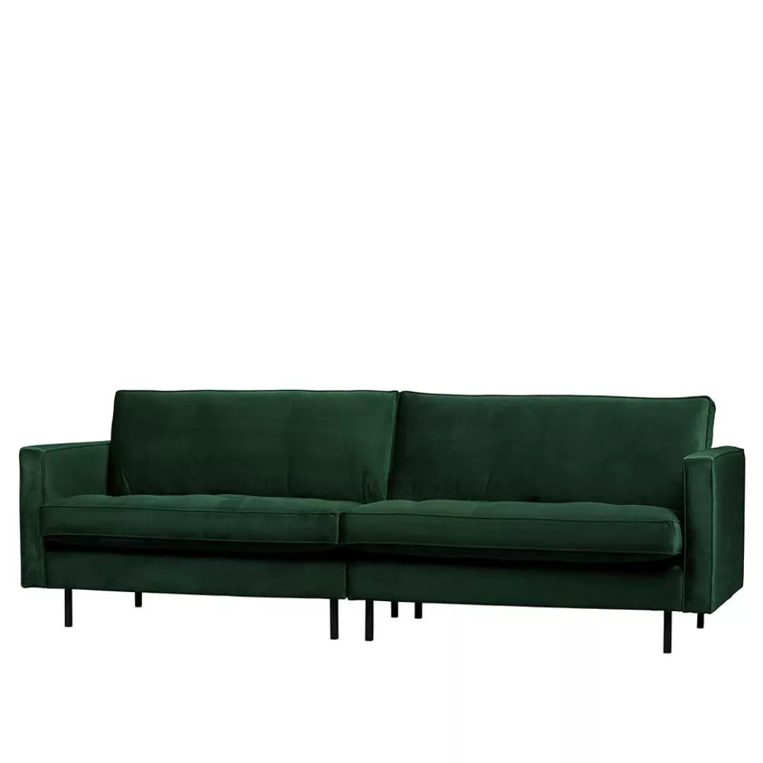 Samt Sofa in Grün 275 cm breit günstig online kaufen