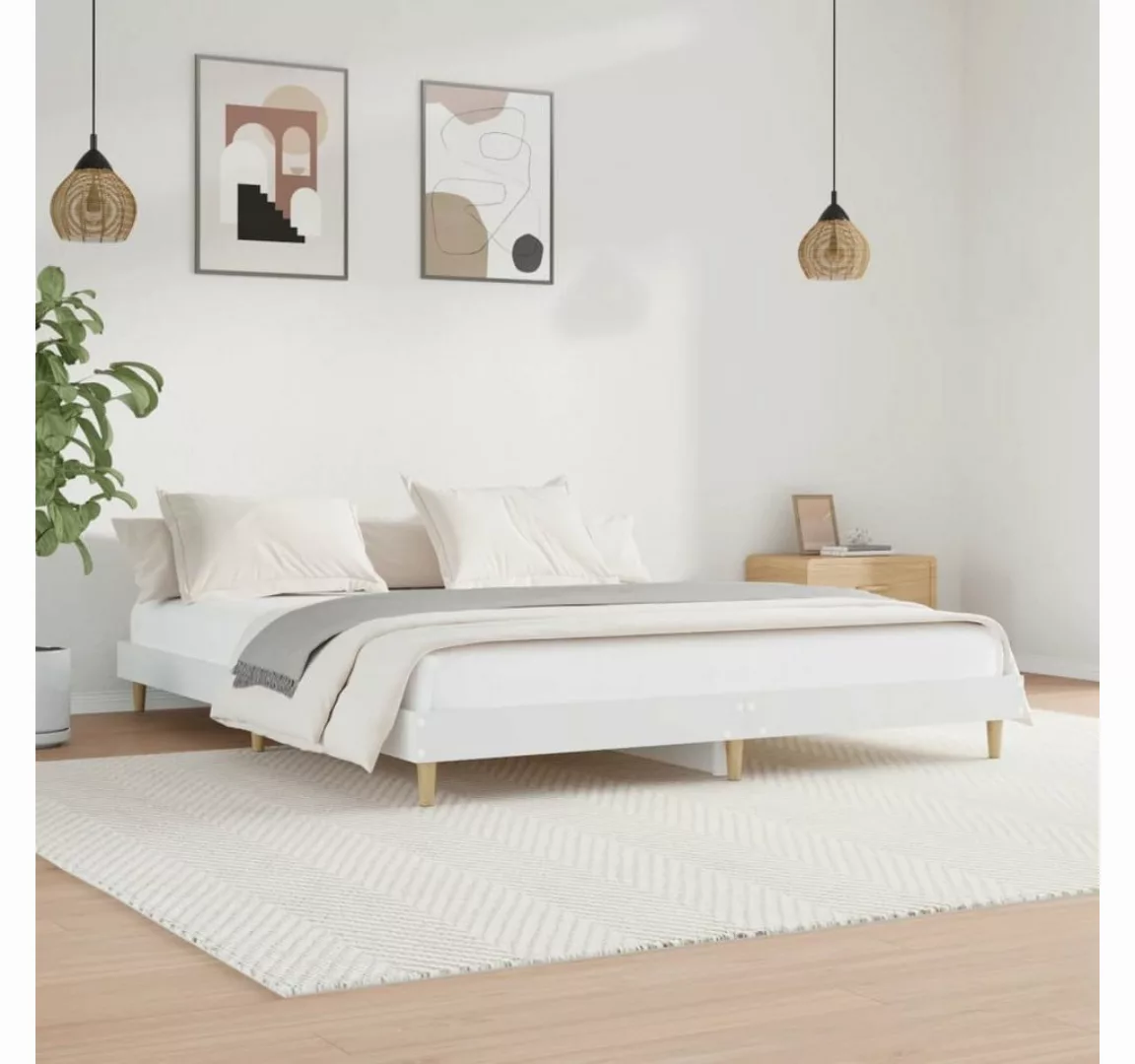 furnicato Bett Bettgestell Weiß 120x200 cm Holzwerkstoff günstig online kaufen