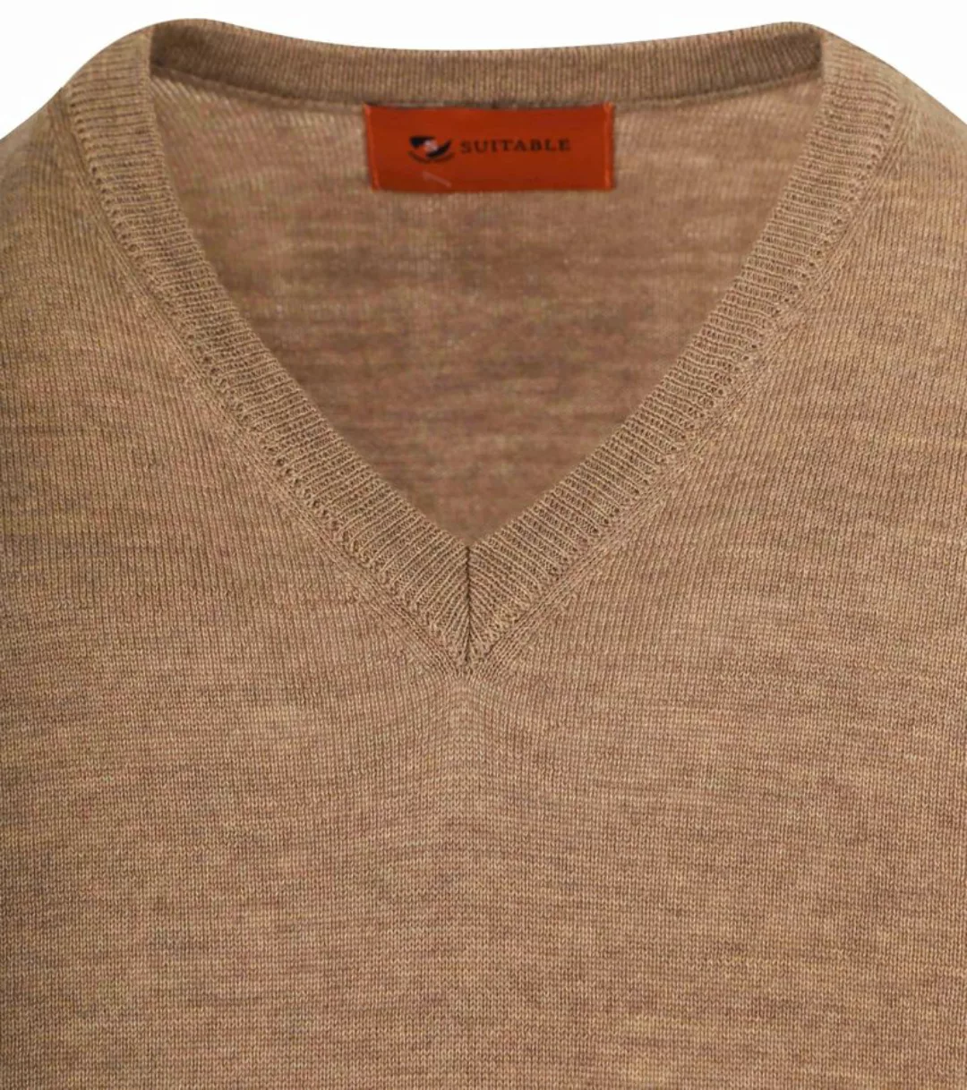 Suitable Pullover V-Ausschnitt Wolle Beige - Größe XXL günstig online kaufen