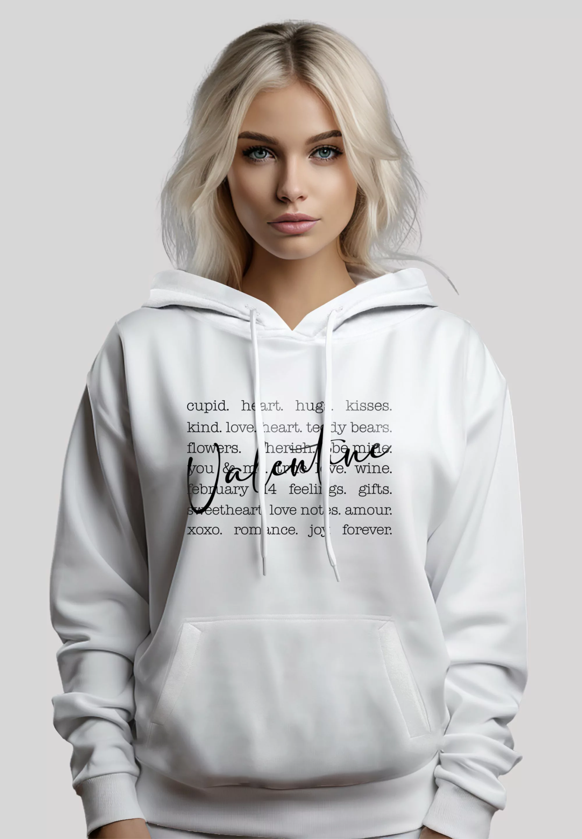 F4NT4STIC Kapuzenpullover "Valentine Herz Hugs Kisses Love Flowers Joy", Pr günstig online kaufen