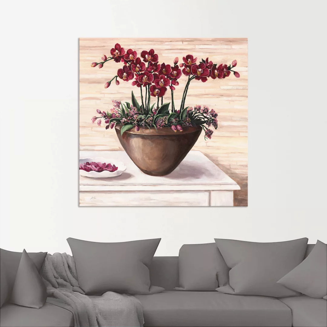 Artland Wandbild "Orchideen in Bordeaux", Blumen, (1 St.), als Alubild, Out günstig online kaufen
