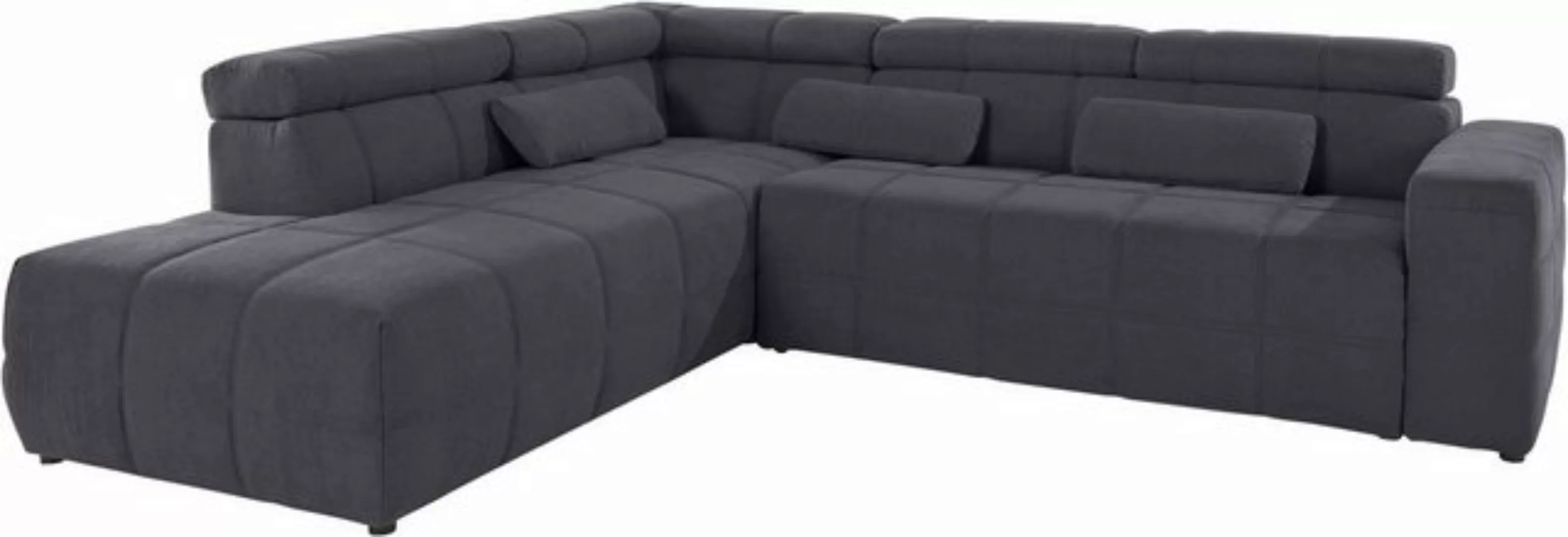 DOMO collection Ecksofa Brandon L-Form, auch in Leder, inklusive Kopfteilve günstig online kaufen