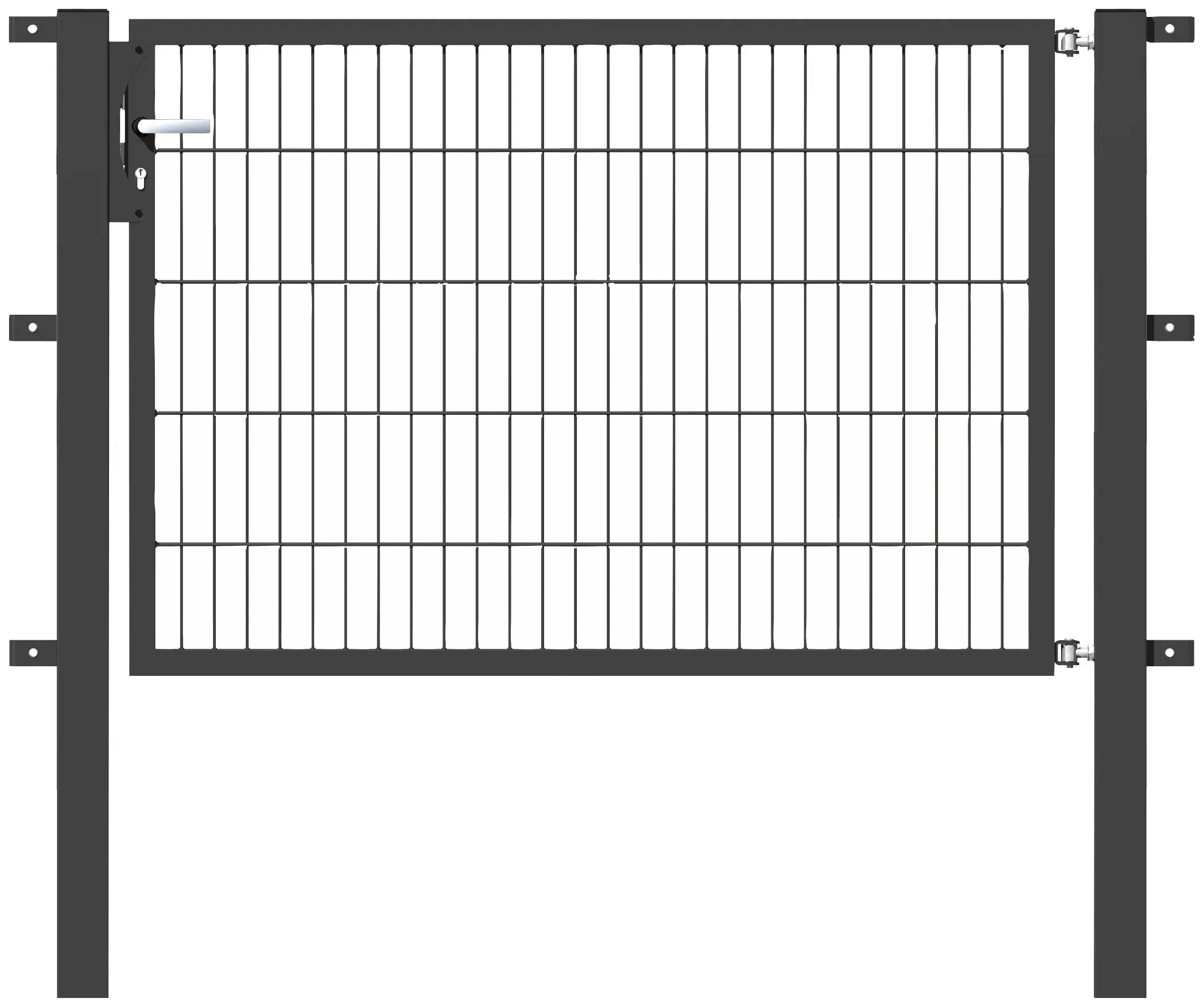 Metallzaun Einzeltor für Doppelstabmatte Grün z. Einbetonieren 100 cm x 200 günstig online kaufen