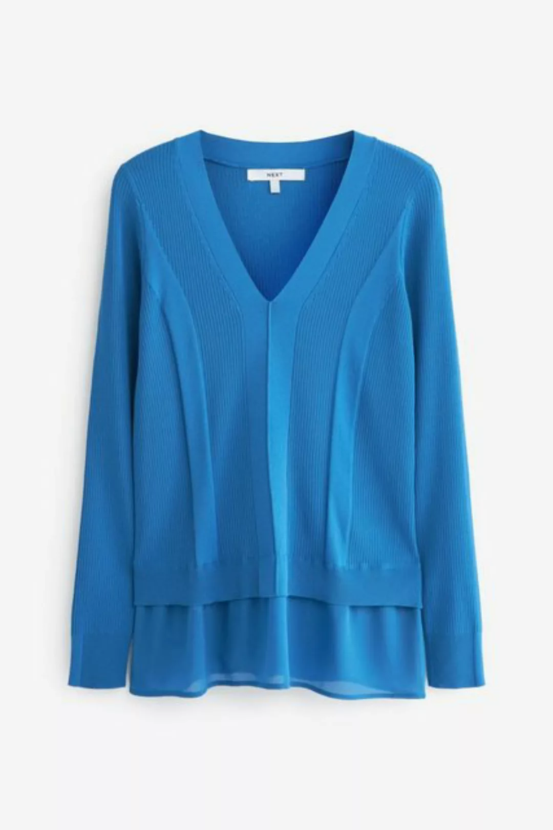 Next V-Ausschnitt-Pullover Pullover mit Hemdeinsatz und V-Ausschnitt (1-tlg günstig online kaufen