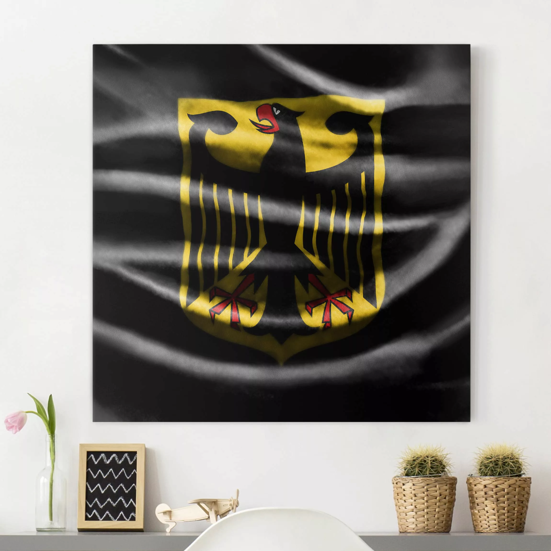 Leinwandbild - Quadrat Fußball Deutschland günstig online kaufen