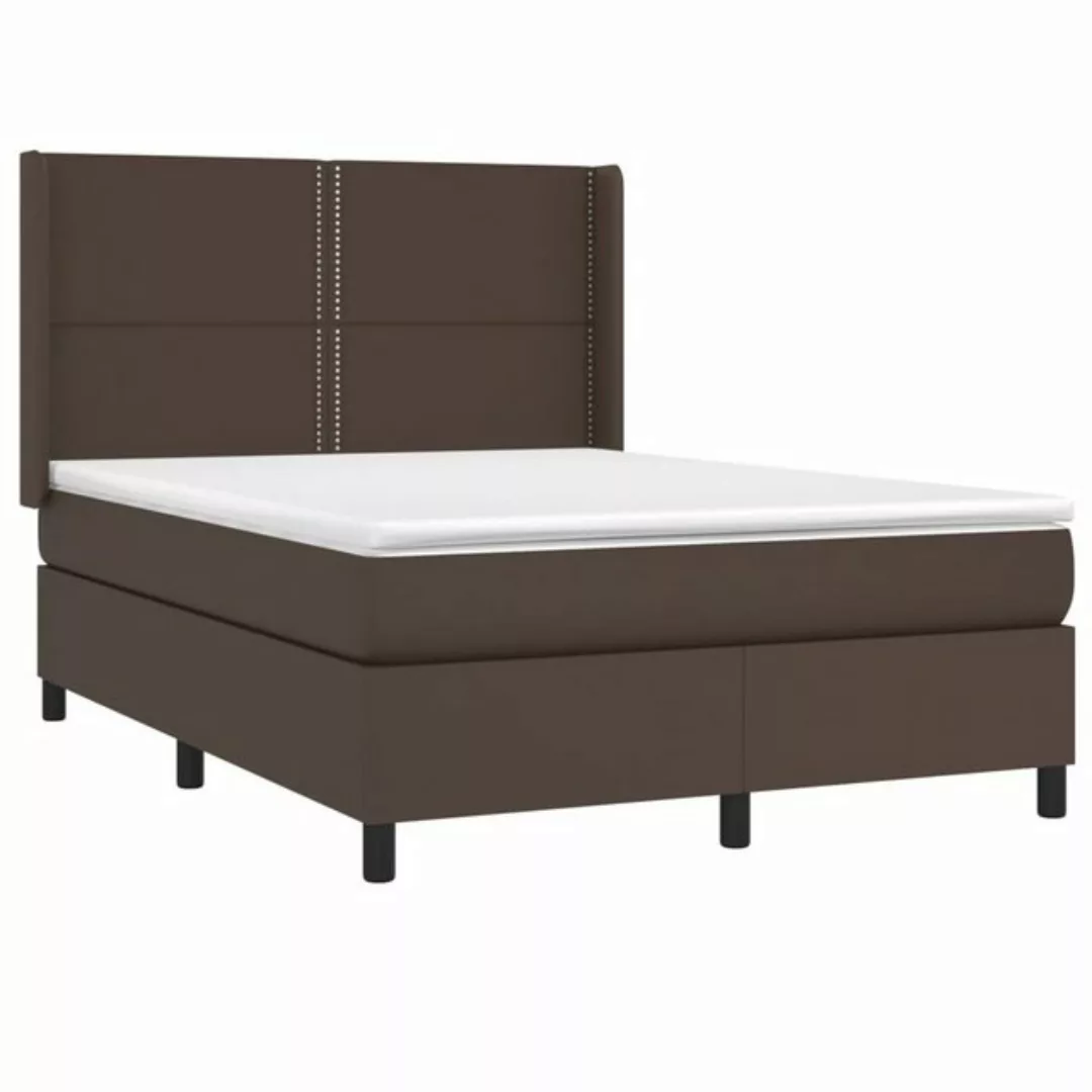 vidaXL Boxspringbett Boxspringbett mit Matratze und LED Kunstleder (140 x 2 günstig online kaufen