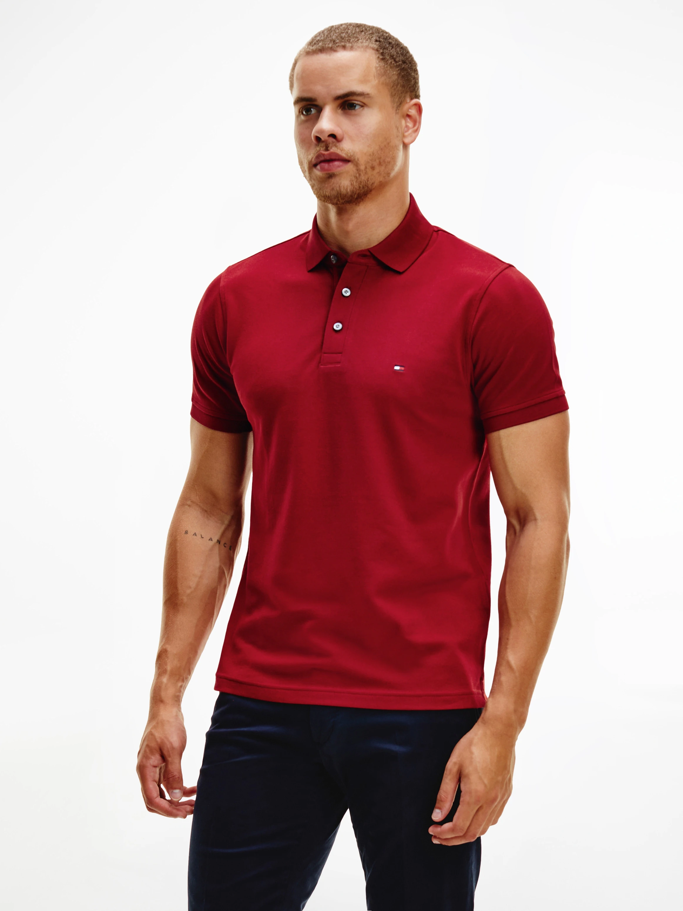 Tommy Hilfiger Poloshirt "1985 SLIM POLO", Markenstickerei, aus Baumwoll-Pi günstig online kaufen
