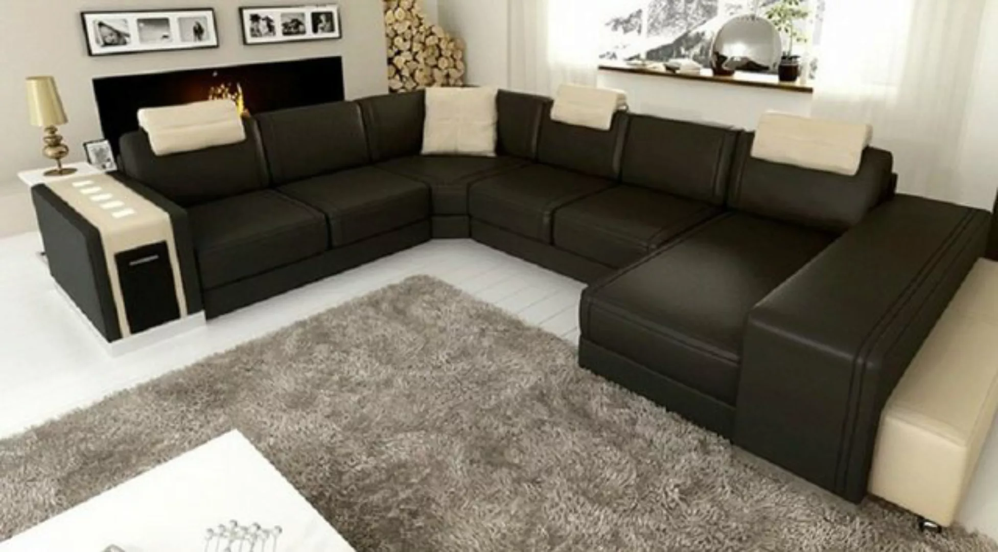 JVmoebel Ecksofa, Design Ecksofa Sofa Wohnlandschaft U Form Polster Couch L günstig online kaufen