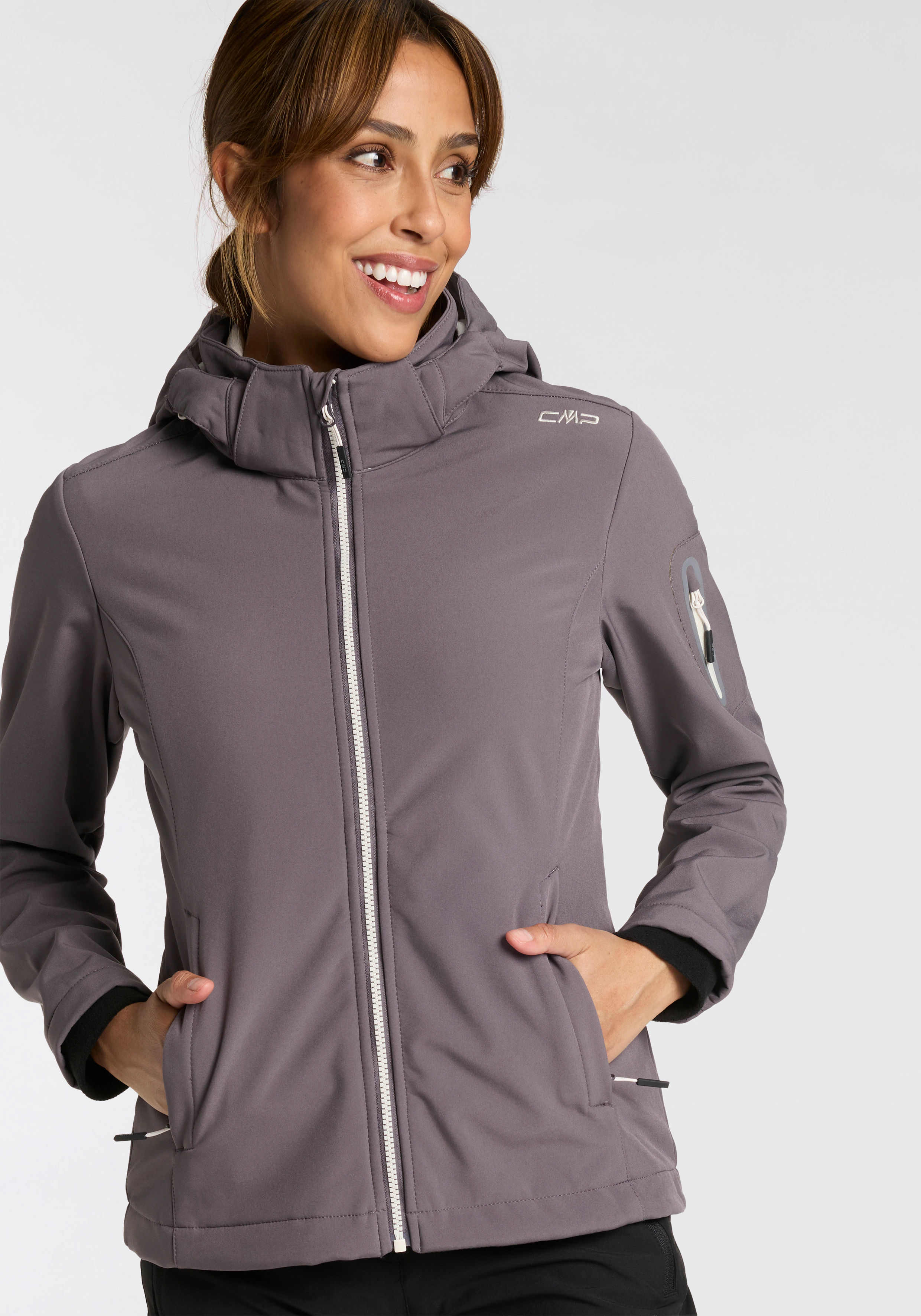 CMP Softshelljacke "WOMAN JACKET ZIP HOOD", (1 St.), Wärmend & wind- & wass günstig online kaufen