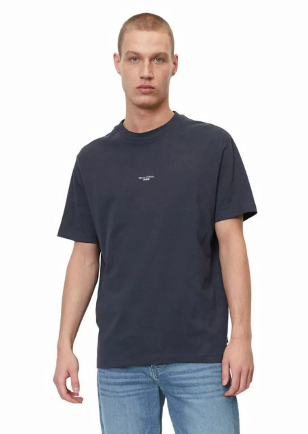 Marc O'Polo DENIM T-Shirt mit Labeling vorne mittig günstig online kaufen