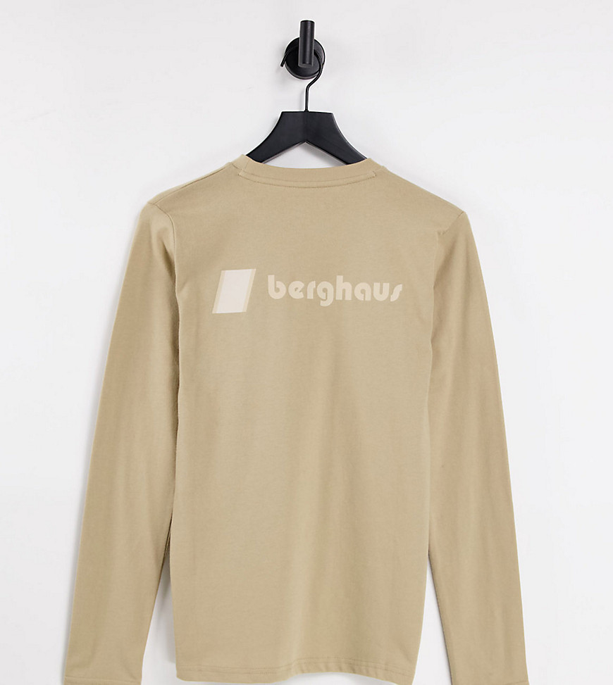 Berghaus – Heritage – Langärmliges Shirt in Beige mit Print auf Vorder- und günstig online kaufen