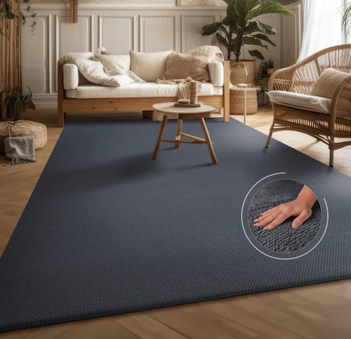 Teppich »Ciney«, rechteckig, 16 mm Höhe, Kurzflor, Hoch-Tief Effekt, Uni Fa günstig online kaufen