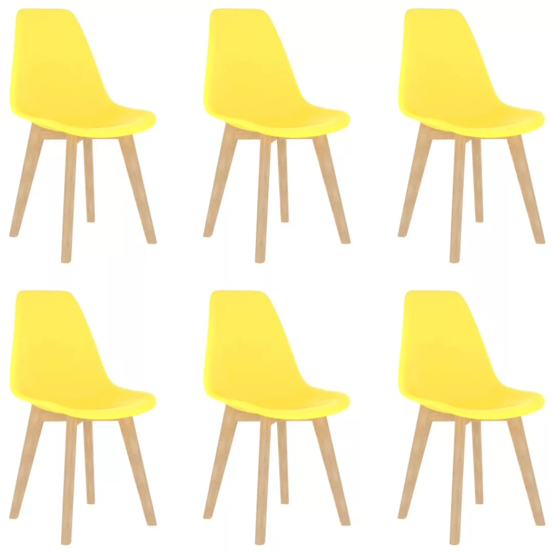 Esszimmerstühle 6 Stk. Gelb Kunststoff günstig online kaufen