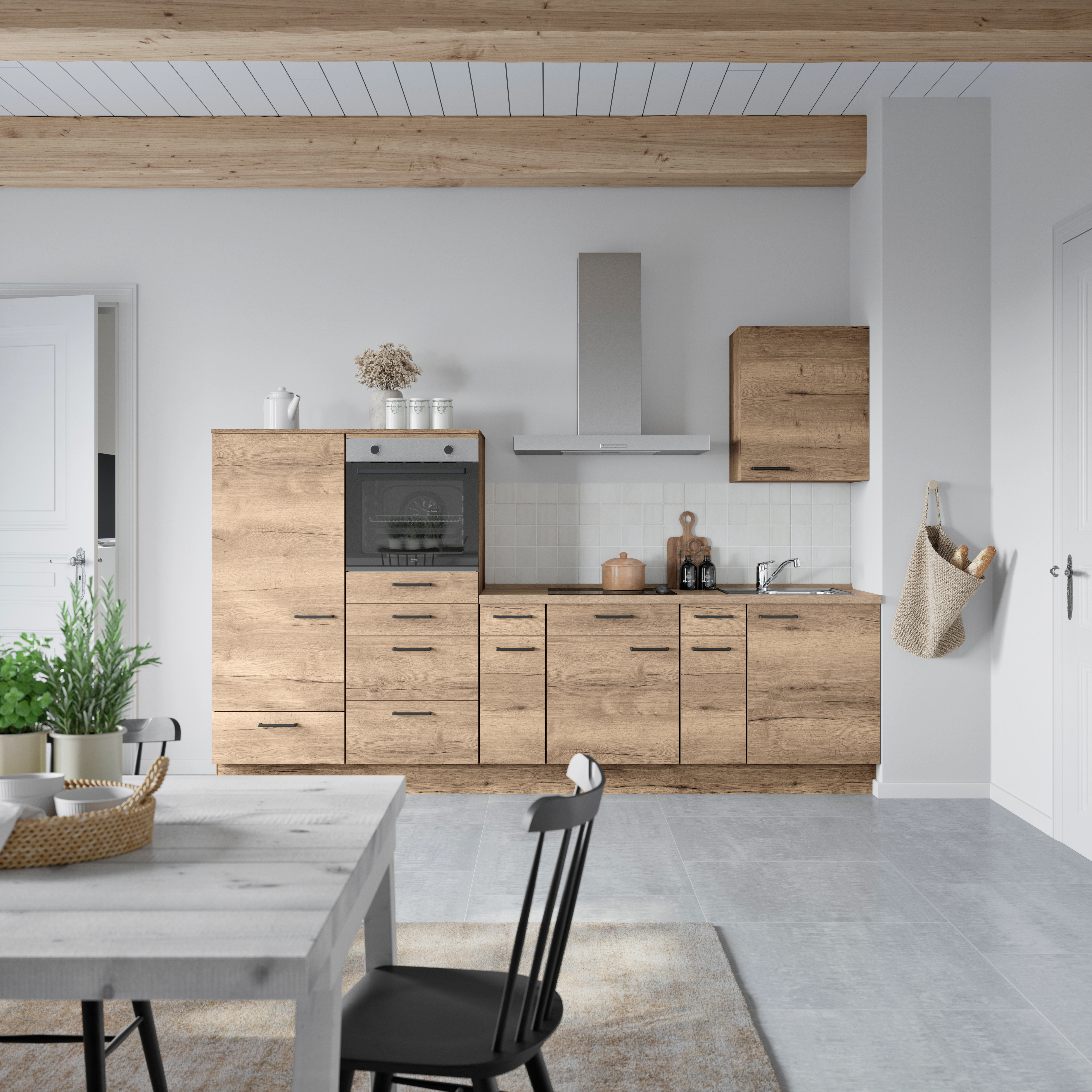 nobilia® Küchenzeile »"Structura I"«, vormontiert, Ausrichtung wählbar, Bre günstig online kaufen