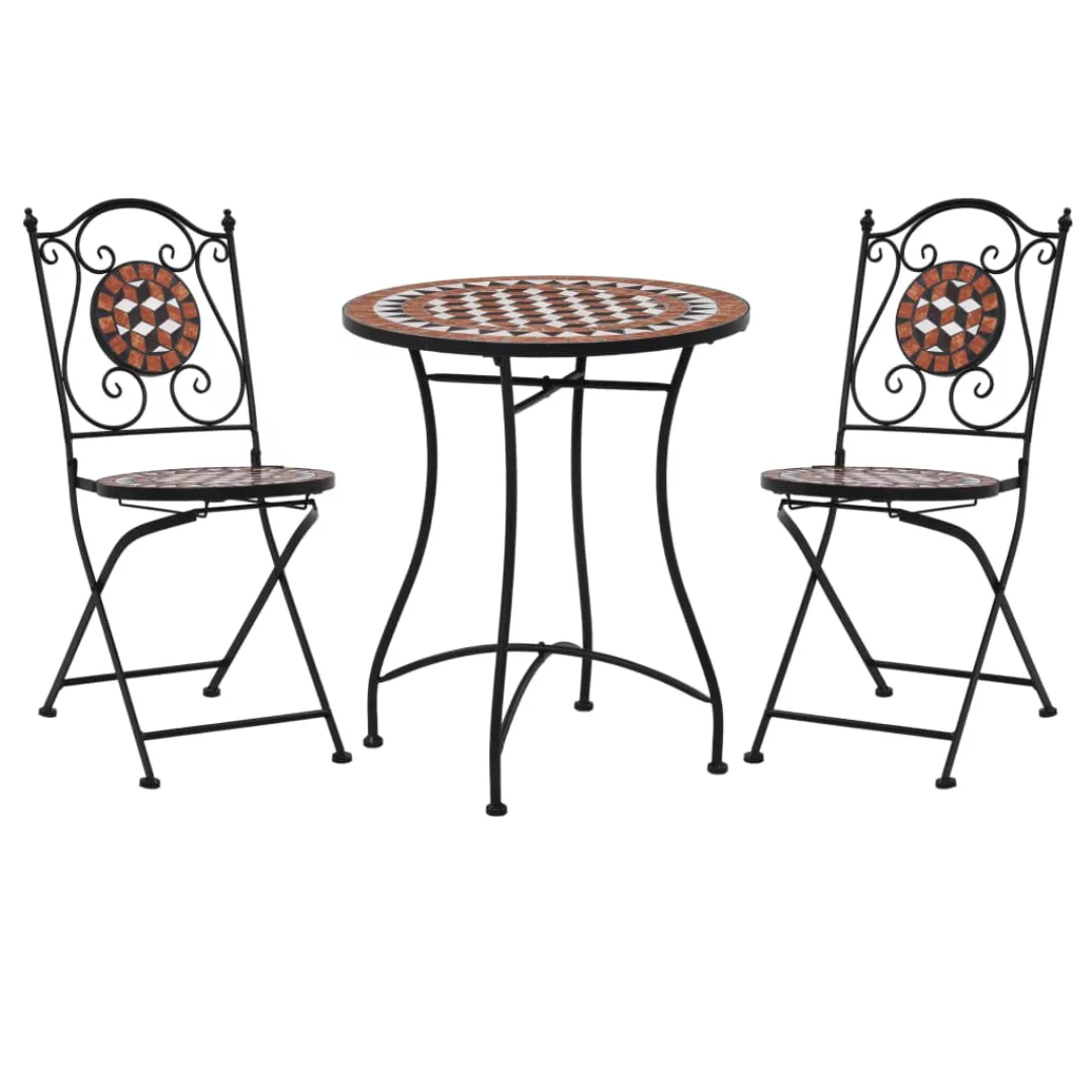 3-tlg. Bistro-set Mosaik Keramik Terrakotta günstig online kaufen