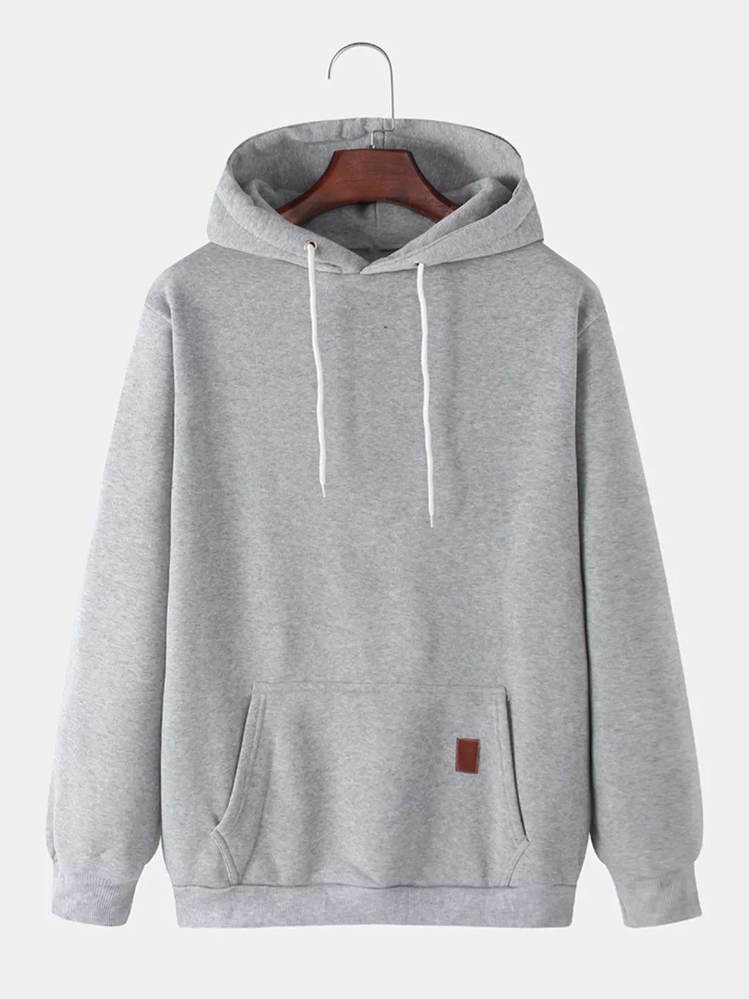 Herren Solid Color Plain Casual Drawstring Hoodies mit Beuteltasche günstig online kaufen