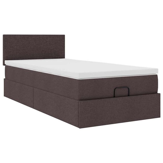 vidaXL Bett Ottoman-Bett mit Matratze Dunkelbraun 90x190 cm Stoff günstig online kaufen