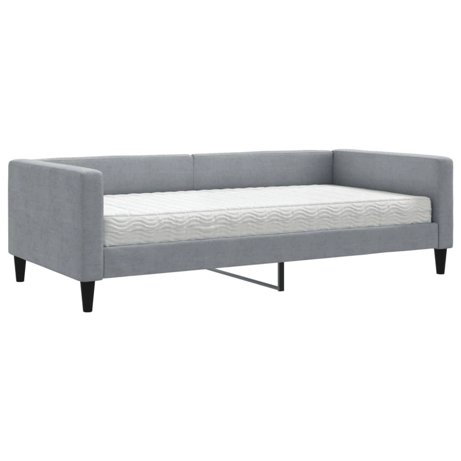 vidaXL Bett Tagesbett mit Matratze Hellgrau 100x200 cm Stoff günstig online kaufen