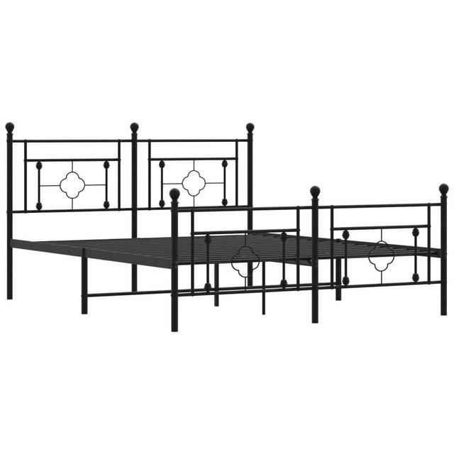 vidaXL Bett Metallbett ohne Matratze mit Fußteil Schwarz 160x200 cm günstig online kaufen