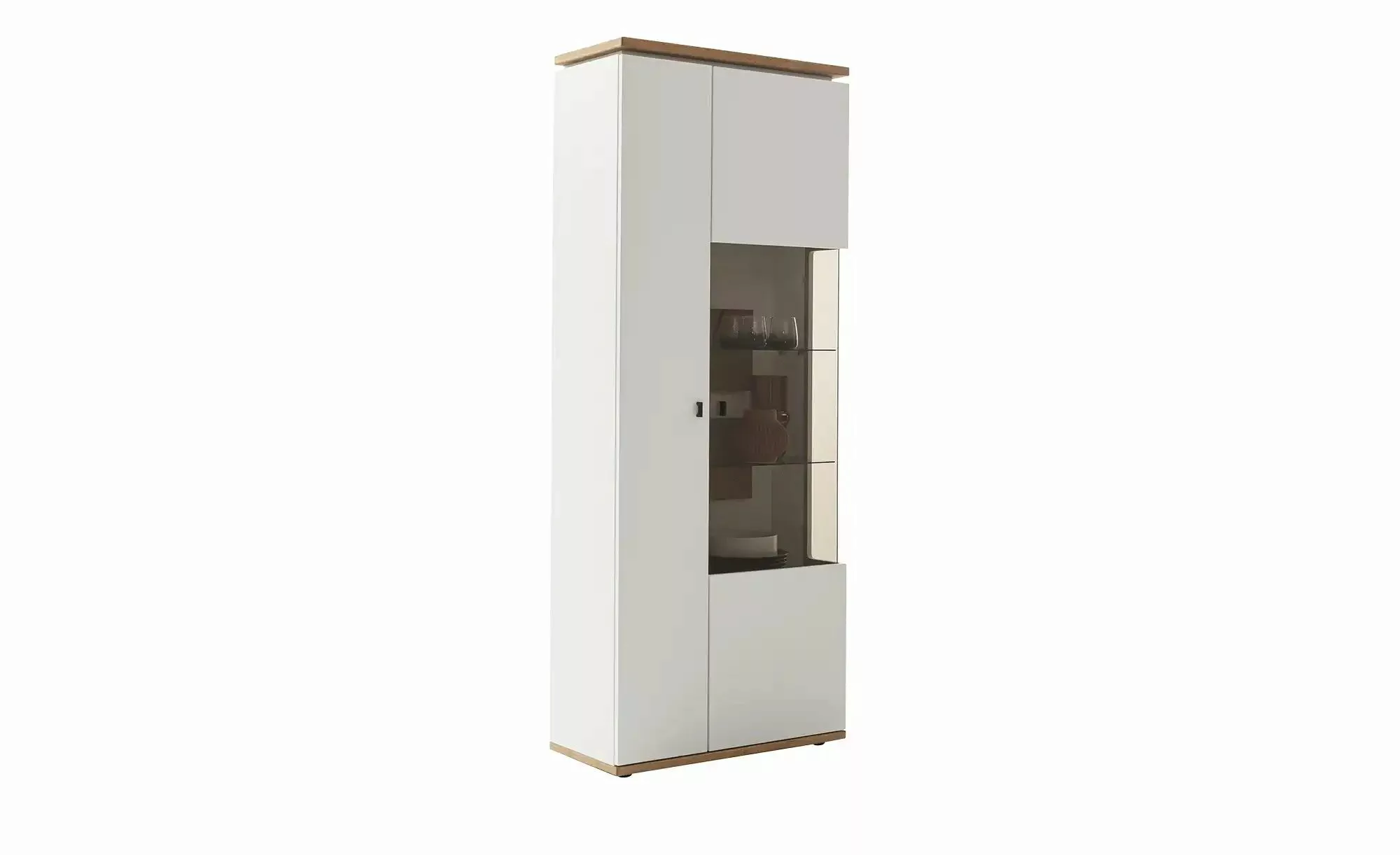 uno Kombi-Vitrine  Marlea ¦ weiß ¦ Maße (cm): B: 80 H: 203 T: 37.0 Schränke günstig online kaufen