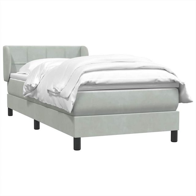 vidaXL Boxspringbett, Boxspringbett mit Matratze Hellgrau 80x210 cm Samt günstig online kaufen