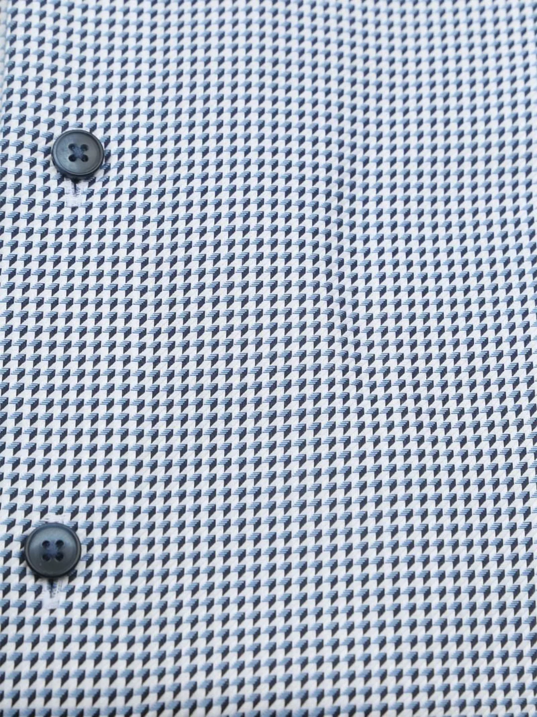 OLYMP Luxor Hemd Druck Structura Blau - Größe 42 günstig online kaufen