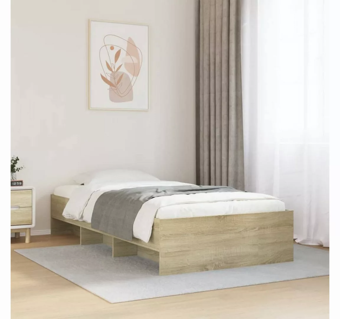 vidaXL Bett, Bettgestell ohne Matratze Sonoma-Eiche 90x190 cm Holzwerkstoff günstig online kaufen