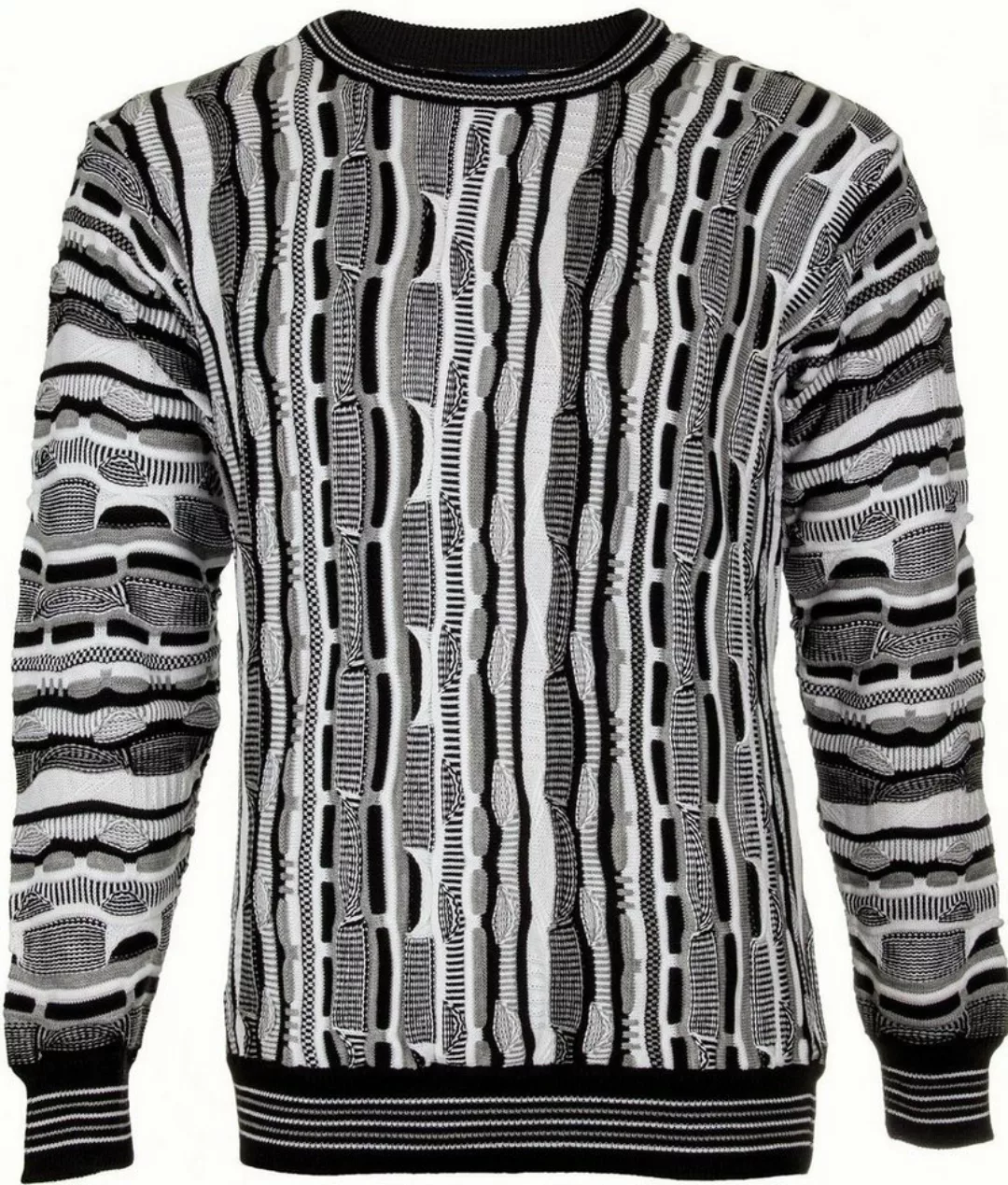 Cascallo Strickpullover Cascallo® Aurelio Herren Strickpullover Schwarz-Wei günstig online kaufen