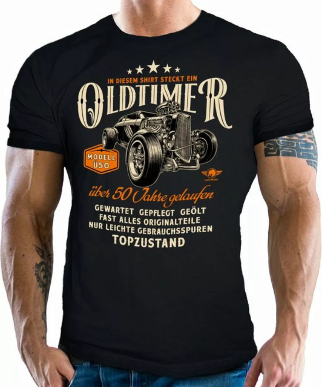 LOBO NEGRO® T-Shirt zum Geburtstag - Oldtimer über 50 Jahre gelaufen Topzus günstig online kaufen