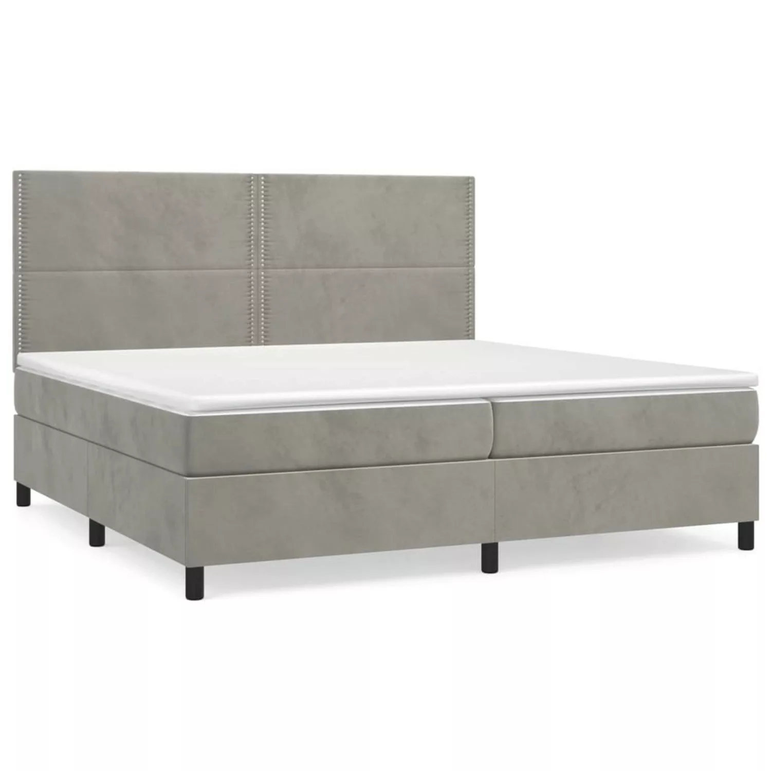 Vidaxl Boxspringbett Mit Matratze Hellgrau 200x200 Cm Samt günstig online kaufen