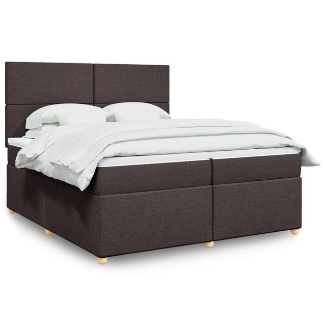 vidaXL Boxspringbett, Boxspringbett mit Matratze Dunkelbraun 200x200 cm Sto günstig online kaufen