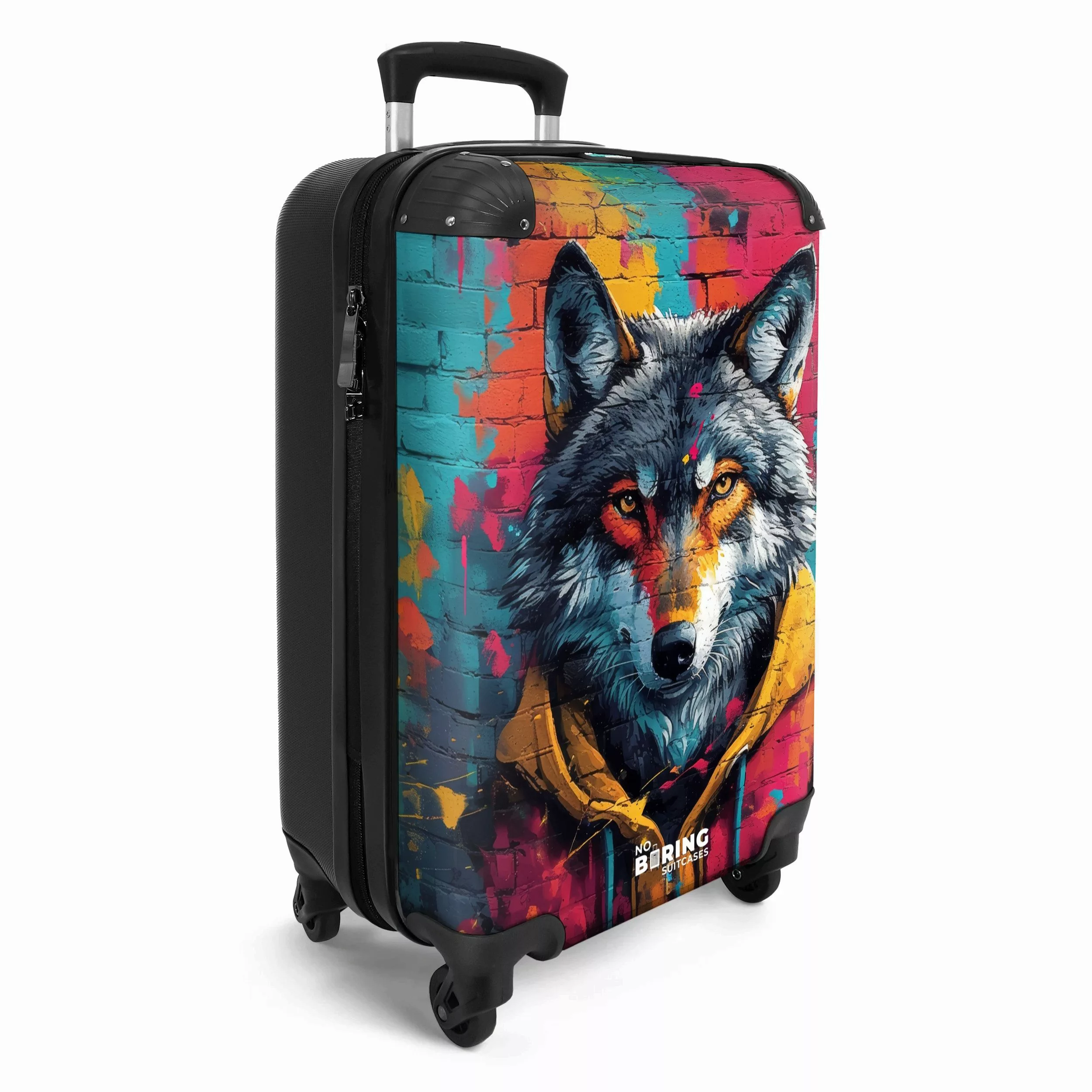 NoBoringSuitcases.com© Hartschalen-Trolley Bunter Fuchs mit Fell günstig online kaufen