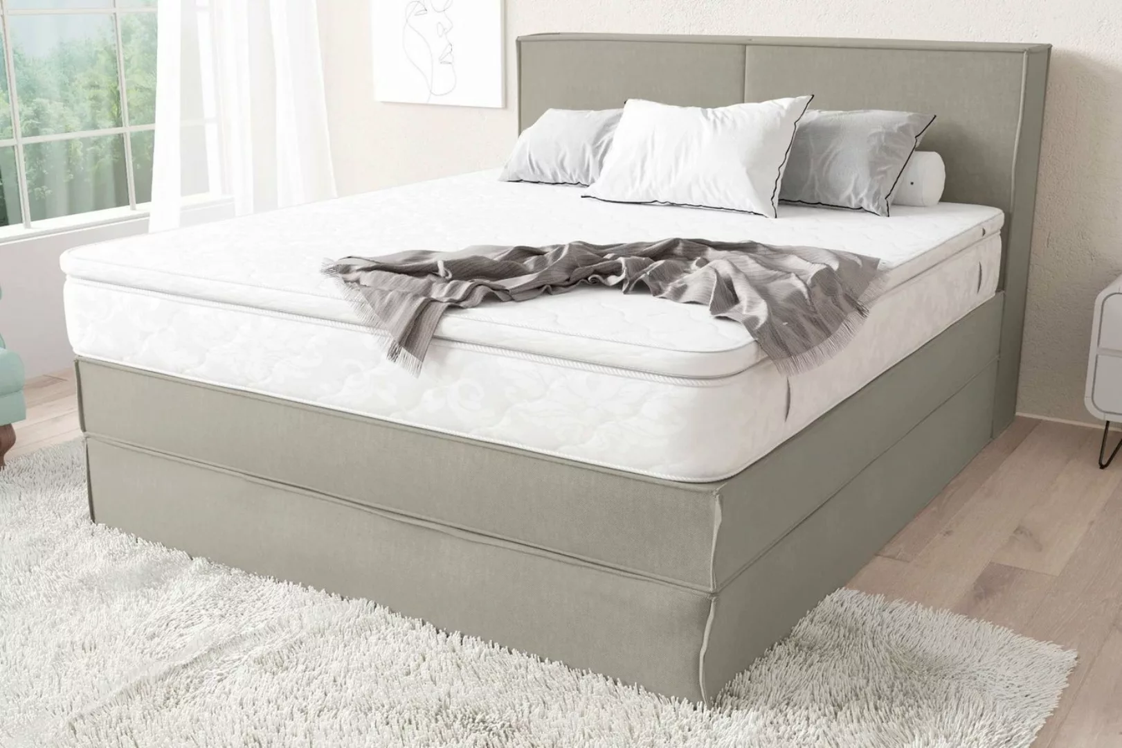 Stylefy Boxspringbett Sidney (Schlafzimmerbett, Bett), 140/160/180 x 200 cm günstig online kaufen